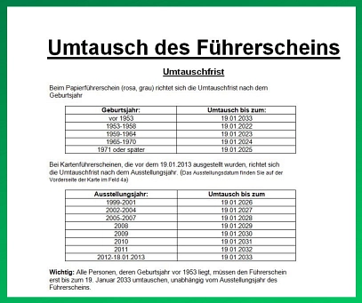 Führerschein-Umtausch © Gemeinde Loxstedt